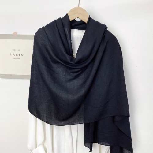 Autumn Cotton and Linen Solid Color Monochrome Series Scarf 90*180 Dyed Circumference