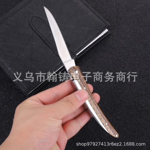 Factory Direct Supply Western Stainless Steel Olive Wooden Handle Western Food Knife Thickened Mosquito Steak Knife Steak Knife Gift Knife