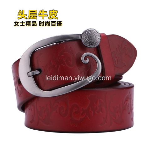 Factory Direct Sales First Layer Cowhide Belt Women‘s Fashion All-Match Belt Pant Belt Genuine Leather