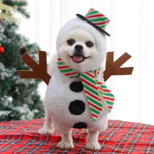 medium and large dogs new dog christmas pet supplies clothes cat clothing funny autumn and winter standing snowman transformation clothes