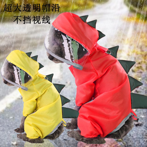 pet cat and dog four-legged waterproof raincoat spring， summer， autumn and winter dinosaur transformation teddy bear products factory direct sales