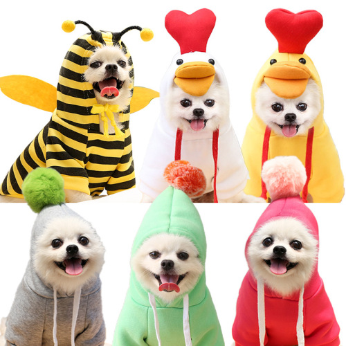 chick transformation dog cat small medium dog autumn and winter sweater fleece pet clothes supplies teddy french bucket bear