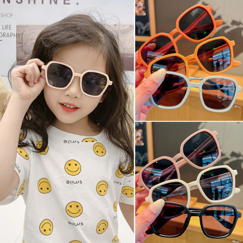 2022 new box children‘s sunglasses baby round frame fashion children‘s sunglasses cute frosted frame boys and girls
