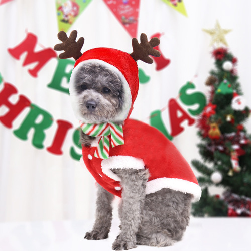 dog clothes christmas festival dress up small medium dog cat pet clothes supplies autumn and winter flannel elk
