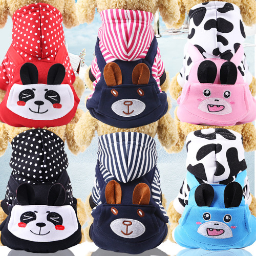 autumn and winter new four-leg transformation warm pet dog cat clothes teddy fadou autumn and winter clothing products thickened