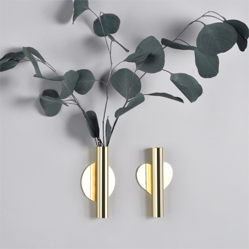 Wall Flower Container Nordic Style Creative Wall Blossom Vase Vase Golden Punch-Free Living Room Wall Decoration Pendant