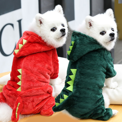 autumn and winter warm four legs small medium dog dog cat dinosaur transformation pet clothes products factory wholesale