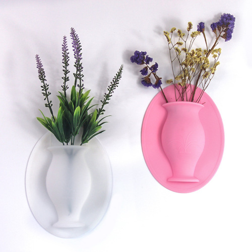 silicone vase creative velcro vase glass wall drop-resistant silicone vase nail-free magic vase factory direct sales