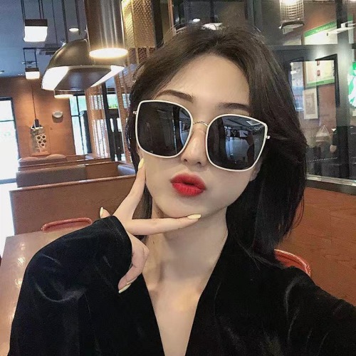 retro sunglasses bibi women‘s summer sun protection glasses high-grade ins internet celebrity fashion big face slimming sunglasses