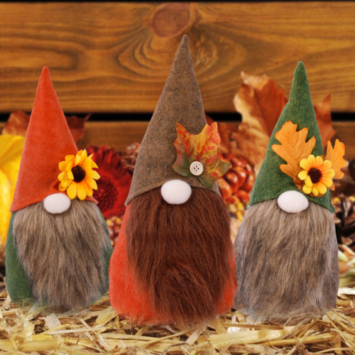 2021 cross-border new autumn harvest festival decorations faceless doll rudolf ornaments thanksgiving decorations