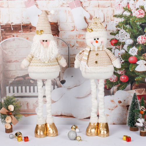Retractable Santa Claus Snowman Ornaments Christmas Toy Golden Doll Christmas Decoration Christmas Gift