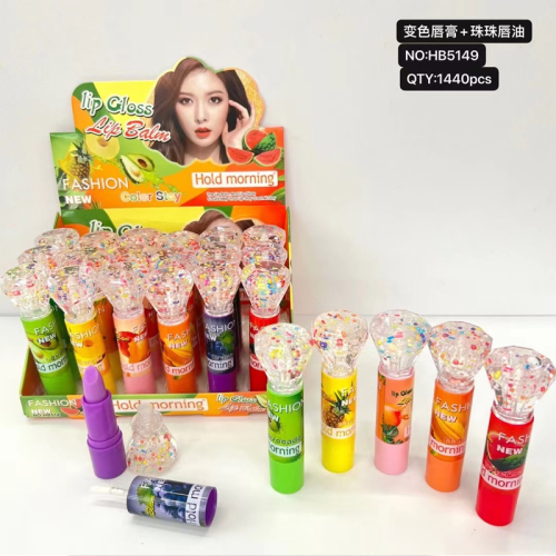 Foreign Trade Wholesale Two-in-One Color Changing Lipstick Color Changing Lip Gloss Moisturizing Easy to Color