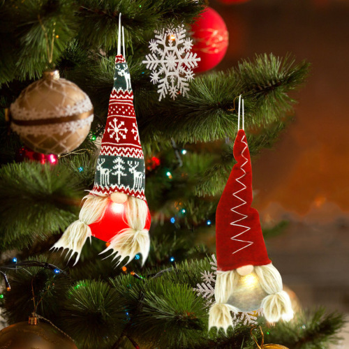 christmas tree decoration led glowing dwarf doll christmas faceless doll christmas pendant christmas decorations