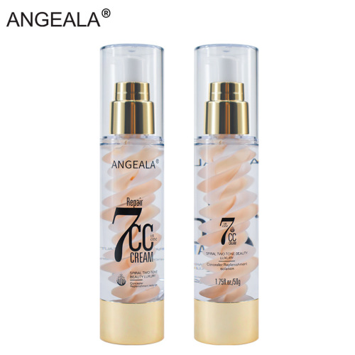 angela spiral two-color light luxury moisturizing cc foundation cream concealer holding makeup exclusive for cross-border