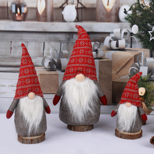 Christmas Decorations Red Hat Santa Claus Doll Christmas Faceless Doll Rudolf Doll Christmas Gift