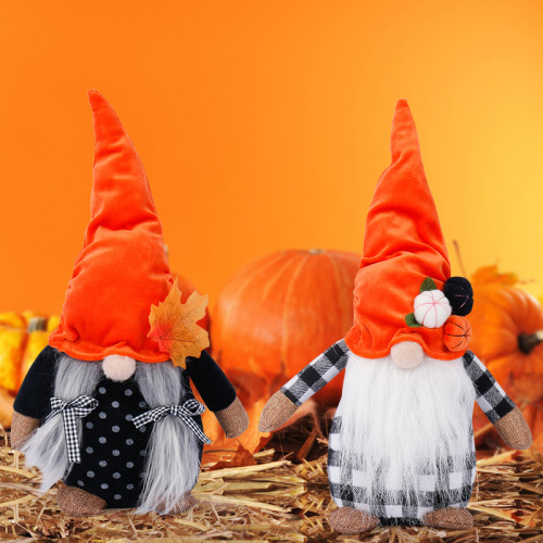 faceless doll thanksgiving gift harvest festival dwarf male halloween cross-border new pumpkin maple leaf doll ornaments