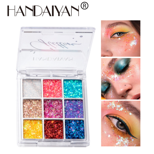 Handaiyan Han Daiyan Flash Stage Makeup New Year‘s Day Performance Nightclub Shiny patch Nine-Color Sequined Eye Shadow