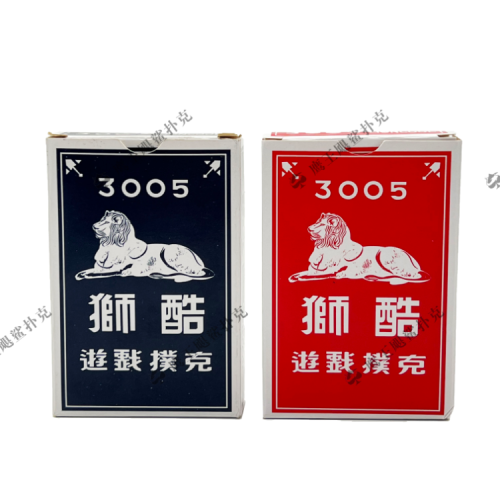 manufacturer‘s self-operated foreign trade wholesale poker 3005 lelion lion cool card red and blue mixed color billboard