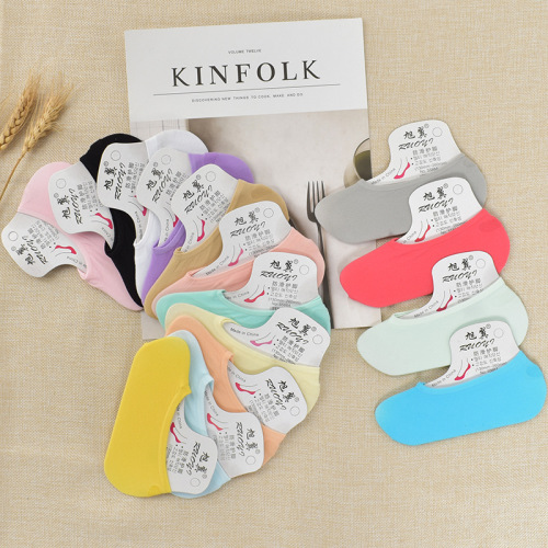 Candy Color Magic Socks Factory Direct Parent-Child Boat Socks Summer Thin Velvet Women‘s Socks Silicone Non-Slip 