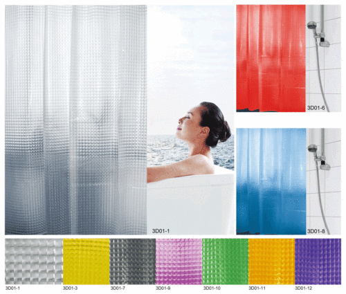 Hot Sale New 3D Cat‘s Eye Shower Curtain Eva Waterproof and Mildew-Proof No Odor No Deformation Export One-Piece Delivery