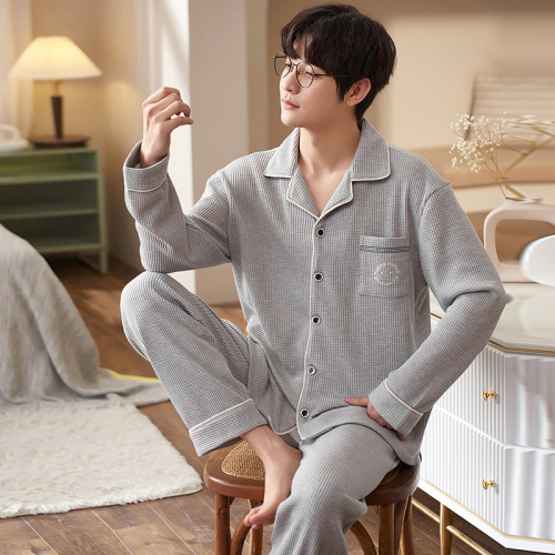 2023 new spring and autumn new pajamas men‘s long-sleeved trousers plus size autumn and winter suit home wear live broadcast recommend