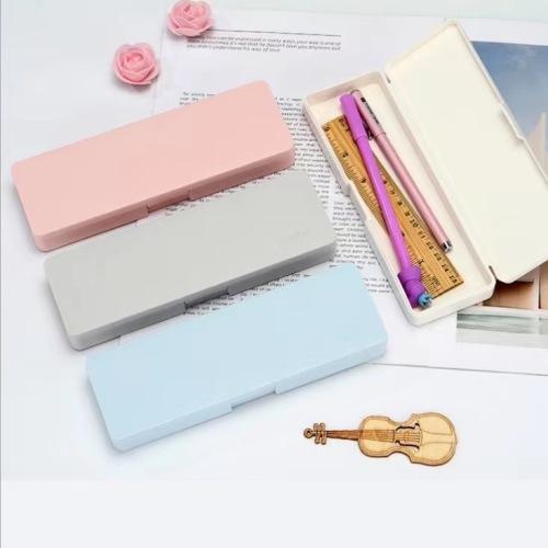 simple plastic stationery box wholesale creative non-printing style student pencil case frosted single-layer pen box kindergarten prize