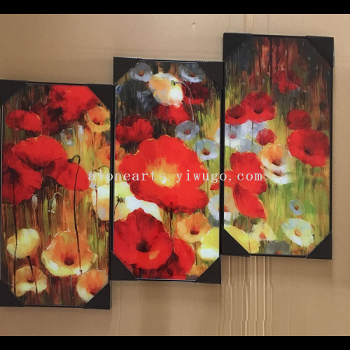Hotel Stairs Decorative Painting Home Aisle Restaurant Paintings Glass Ice Crystal Painting Flower Series Painting Sets 30 * 60cm