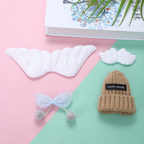 Creative Solid Color Little Angel Wings Embroidered Cloth Stickers Cute Decorative Applique of Shoe Clothing Patch Self-Adhesive in Stock