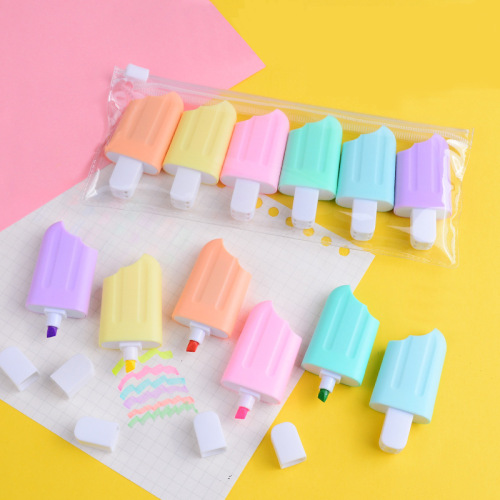 mini cute ice cream shape highlighter color marker pen student marker office office supplies wholesale
