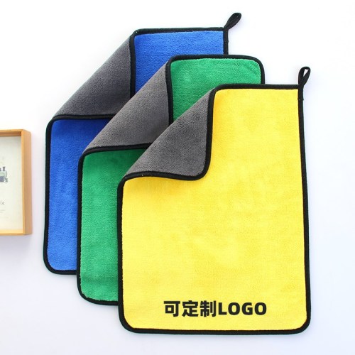 car wash towel wholesale double-sided coral fleece car towel thickened absorbent cleaning rag hand-wiping outdoor fishing towel
