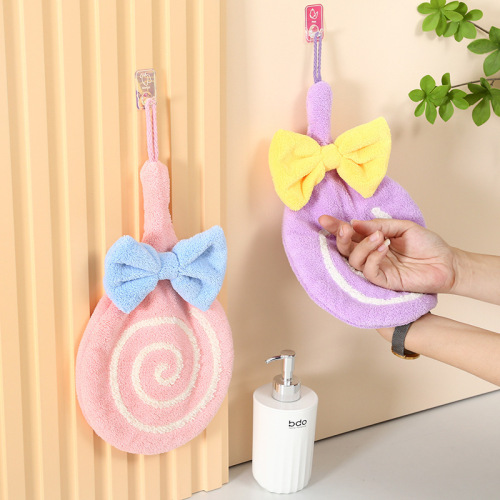 Cartoon Animal Hand Towel Hanging Coral Fleece Hand Towel Kitchen Bathroom Absorbent Towel Hand Towel