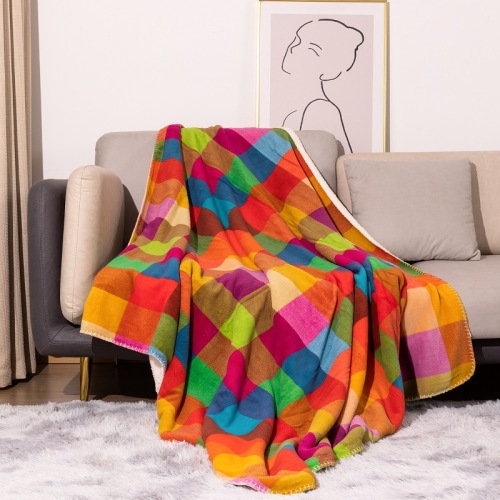 coral fleece double-layer blanket sherpa blanket autumn and winter thickened warm blanket for cross-border wholesale