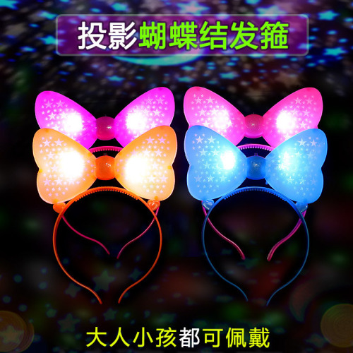 new projection korean luminous bow hairpin flash hairpin minnie headband concert headband horn antlers