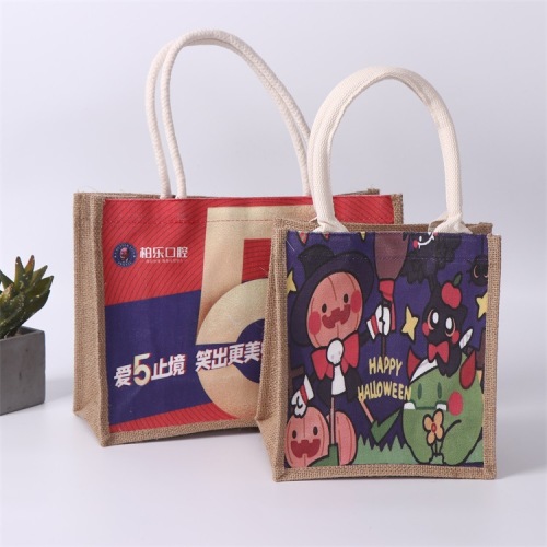 Manufacturers Supply Hand-Held Gifts Linen Bags Creative Printing Shopping Cotton Linen Bags Exquisite Fashion Linen Bags Wholesale