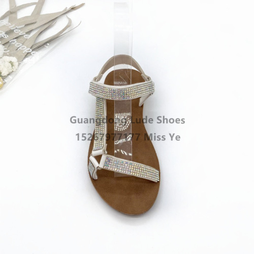 Sandals Large Size Children‘s Shoes Cute Rhinestone Flat Non-Slip Comfortable Outer Wear Casual Versatile Guangzhou Women‘s Shoes Craft Shoes
