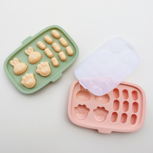 Silicone Mold Baby Rice Cake Cooking Complementary Food Children Sausage Mold Cartoon Steamed Cake Steamed Sausage Mold High Temperature Resistance 