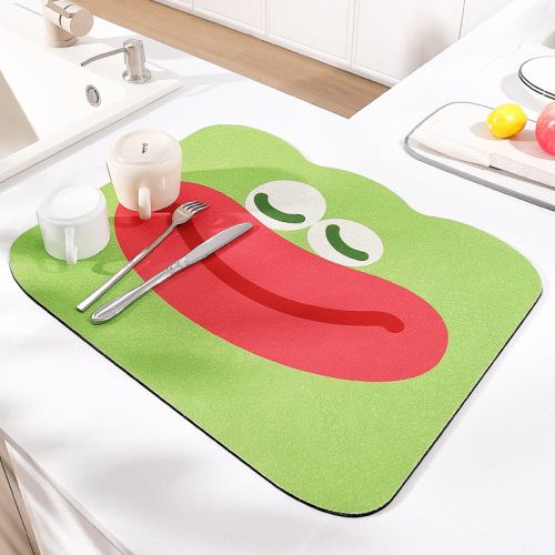 cartoon kitchen countertop draining mat household bowl plate drying mat wine tea table absorbent coaster disposable insulation mat
