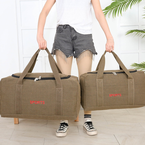 Luggage Bag Portable Large Canvas Working Shoulder Bag Hand-Carrying Bag Travel Bag Large Capacity Storage Moving Bag