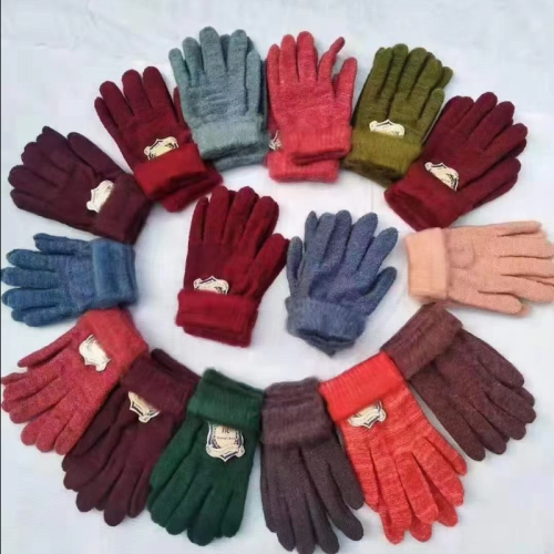 Stall Fair Northeast Cashmere Gloves Running Rivers and Lakes Cashmere Gloves 5 Yuan Model Fleece-Lined Thickened Adult Gloves