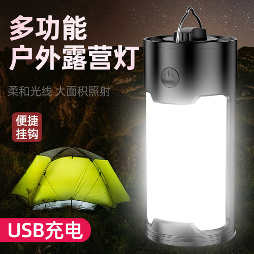 multifunctional outdoor emergency light portable dry battery led camping light typec rechargeable camping tent light