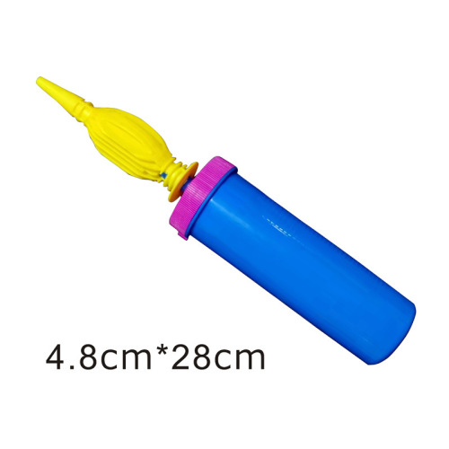 factory wholesale balloon pump hand push balloon pump blue and yellow cross-border balloon package accessories cylinder