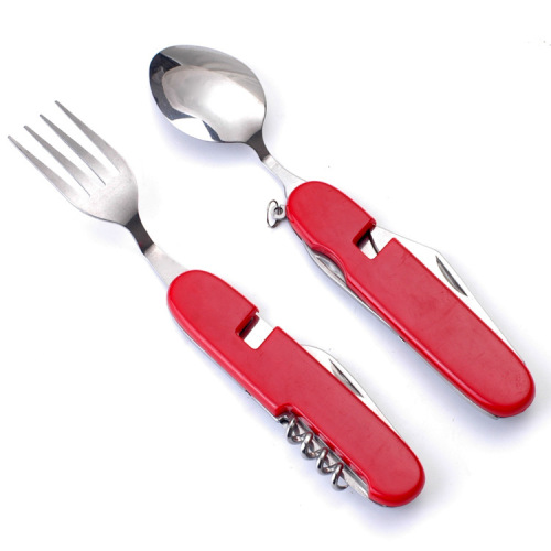 multifunctional tableware dining knife combination tableware outdoor camping dining fork dining knife survival fruit knife car combination tableware