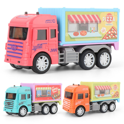 Tiktok Red Children Toy Little Boy Ice Cream Inertial Vehicle Model Toy Car Stall Toy Wholesale Gift