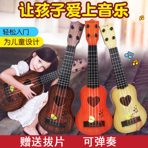 Factory Direct Sales Simulation Ukulele Children‘s Simulation Guitar Can Play Enlightenment Educational Musical Instrument Music Toy