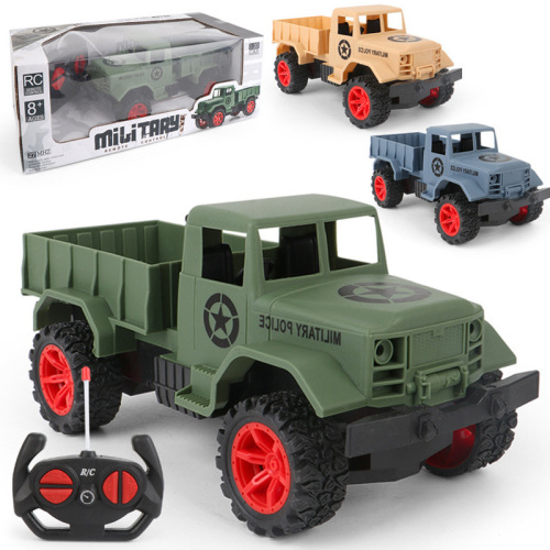 Cross-Border AliExpress Toy Boy Large Electric Four-Way Remote Control Car Model Military Pickup Truck Toy Car