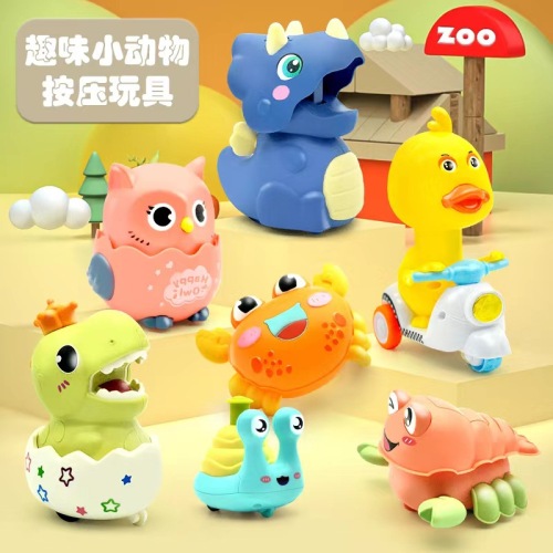 children‘s toy gift press small yellow duck pull back inertia car animal baby educational toy stall wholesale factory