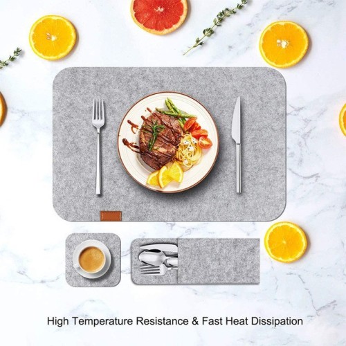 Felt Placemat Coaster Amazon Home Hotel Supplies Felt Placemat Coaster Knife and Fork Package Dirty Protection Dining Table