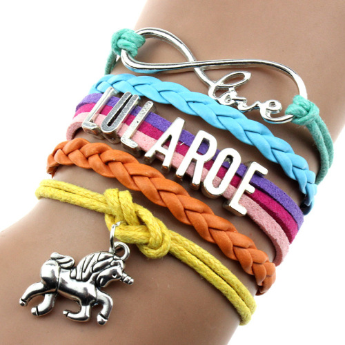 amazon hot diy hand-woven unicorn bracelet unicorn pendant letter bracelet