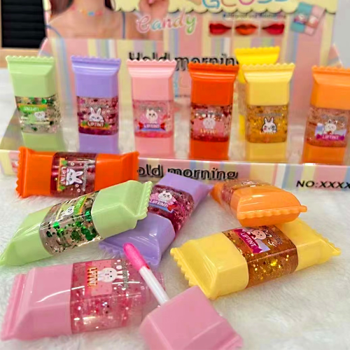 Cartoon Cute Candy Color Changing Lip Gloss Lip Glaze Moisturizing Lip Portable Lip Glaze Makeup Wholesale 