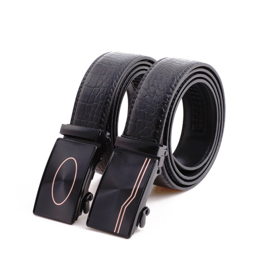 Stall Belt Men‘s Automatic Buckle 40 Slit Poly Urethane Leather Pants Belt Business Casual Belt Factory Wholesale